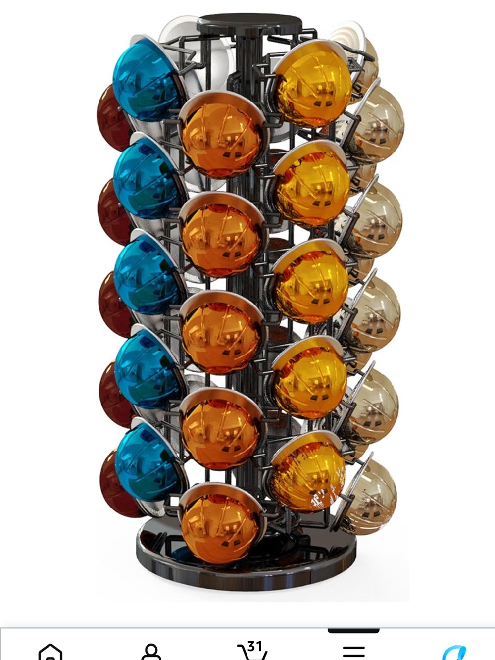 Nespresso Pods Holder Tower Stand,Vertuo Pod Holder 40 Pods Capacity,Black